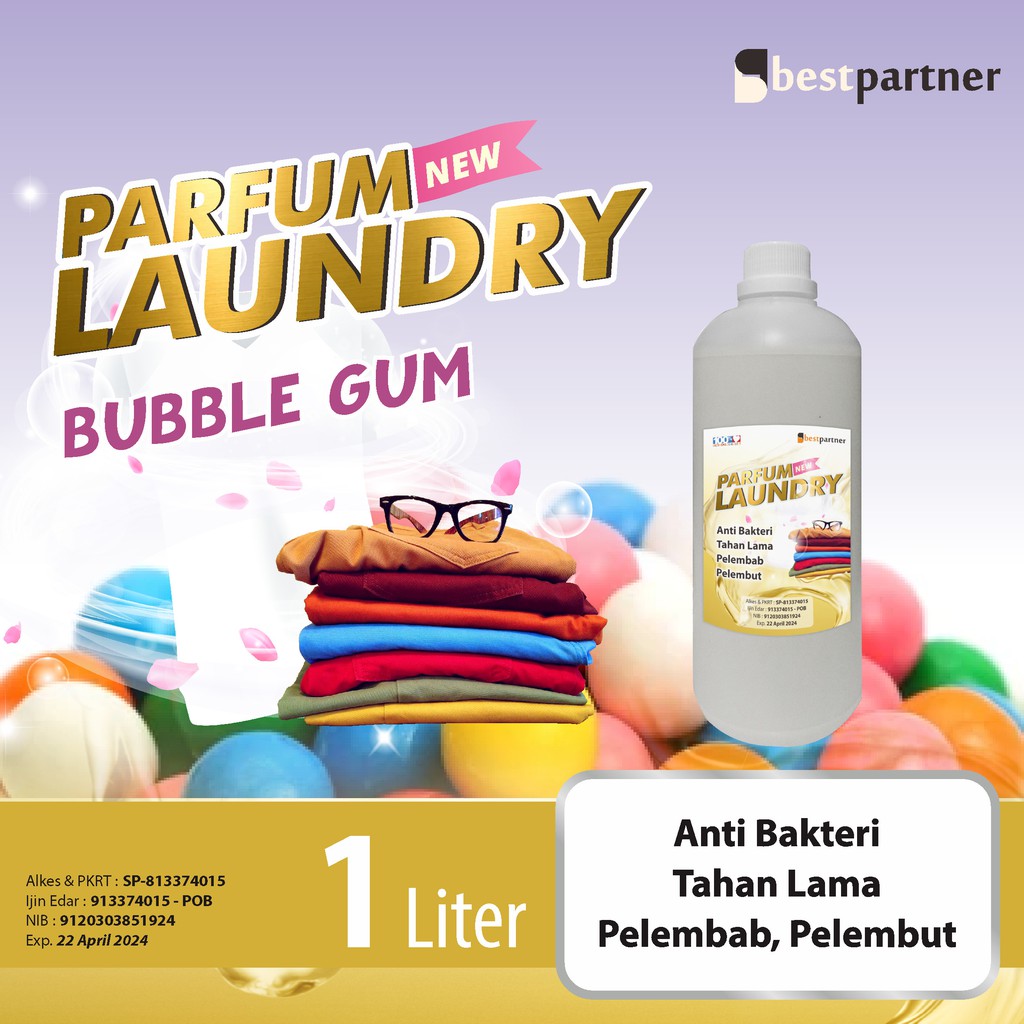 Bubble Gum - Parfum Laundry Bubble Gum 1liter ( Random Botol/jurigen)