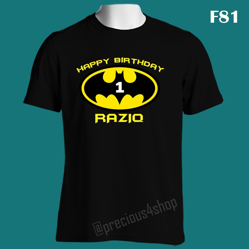 Batman Logo DC Comics Birthday Idea | F81 | Kaos Couple | Family T-Shirt