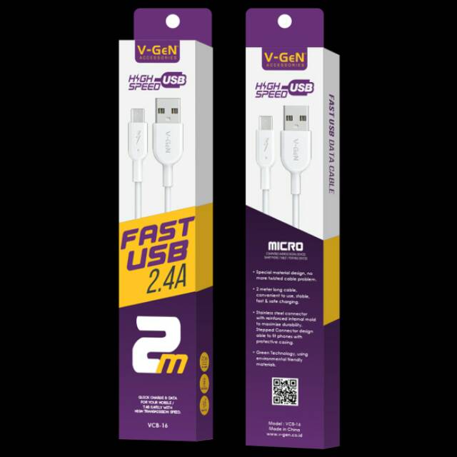 V-GEN VCB - 16 (MICRO USB CABLE 2M)