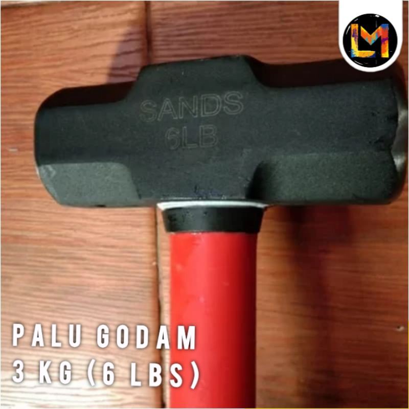 palu godam 6 LBS - palu bodem 3 kg  palu bodem 6 LBS palu godam 3 kg sledge hammer gagang karet fibe