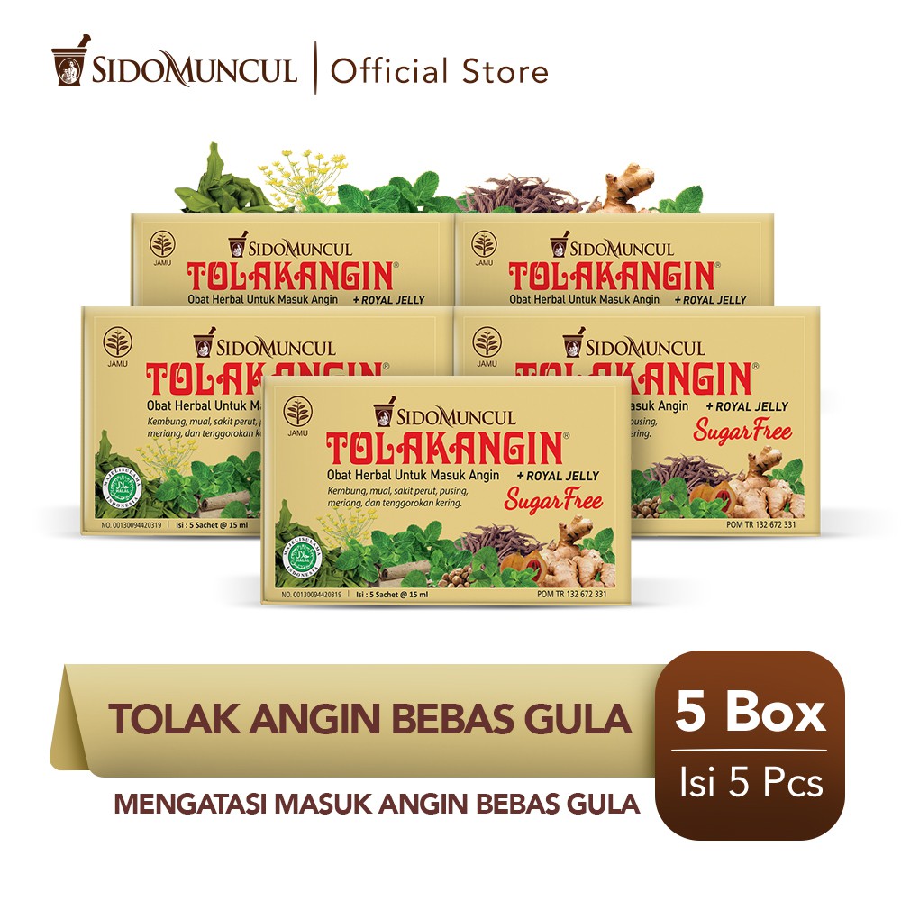 	 Tolak Angin Bebas Gula Cair Dus 5x5's Herbal - Masuk Angin	