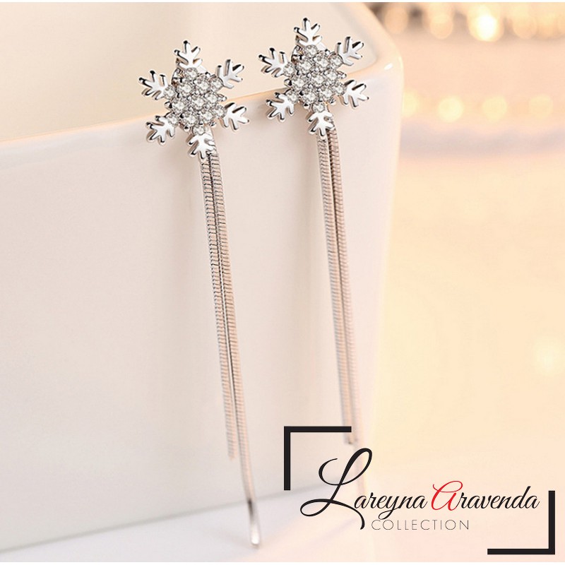 Anting Wanita Titanium Model Snow Kristal Crystal Swarovski AT086