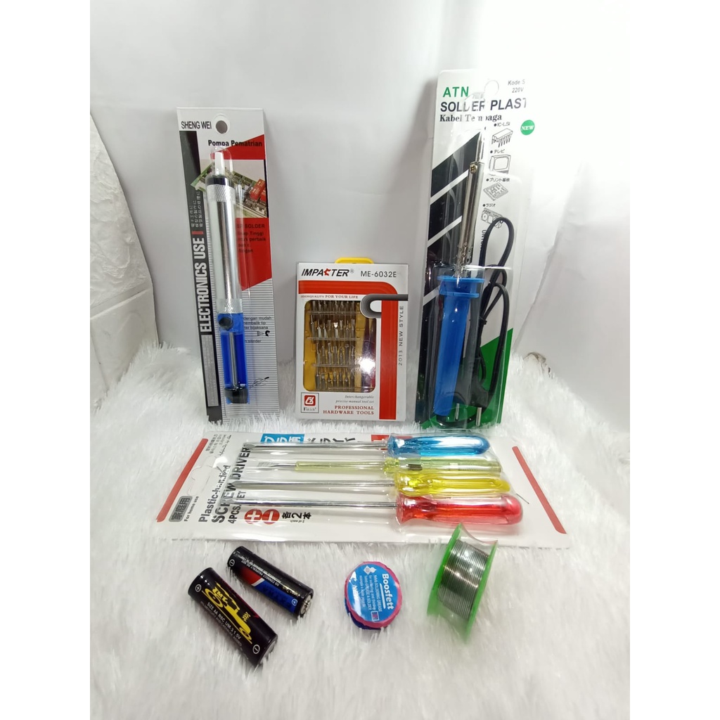 Jual Alat Solder Paket Terjun Solder W Sedotan Obeng Set Multifungsi Obeng Set Panjang