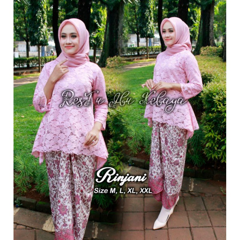 SETELAN KEBAYA RINJANI MIX ROK LILIT / KEBAYA RINJANI JUMBO / DUSTY / MOCCA / GOLD / COKSU