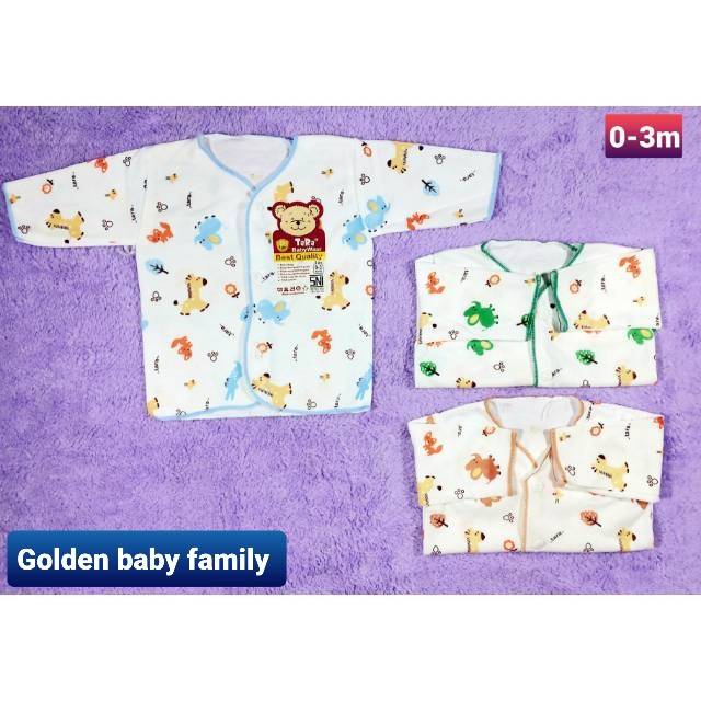 BAJU BAYI TARA NECI Putih Print LENGAN PANJANG MOTIF NB