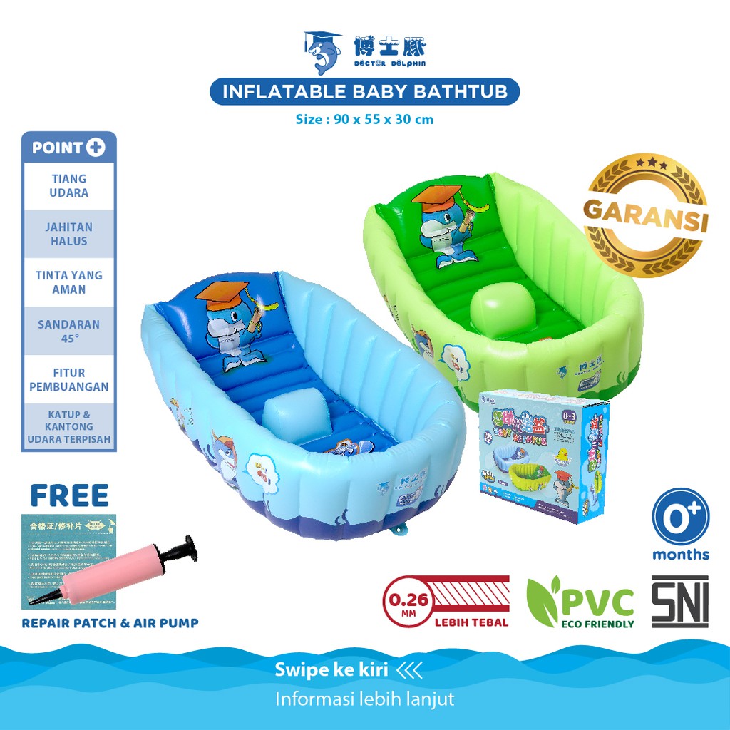 DOCTOR DOLPHIN Baby Bathtub Bak Mandi Bayi Tiup Kolam 