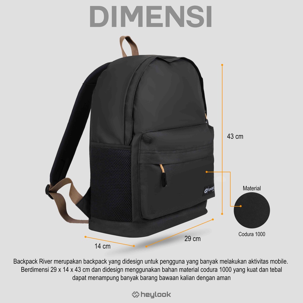 Tas Ransel Sekolah Kuliah Kampus Kerja Kantor Polos Murah Tas Waterproof Distro Backpack Tas Punggung Gendong Pria Wanita Full Black