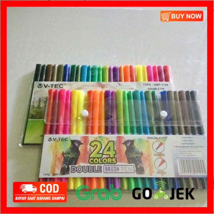 

(BISA COD) brush pen v-tec 24 warna