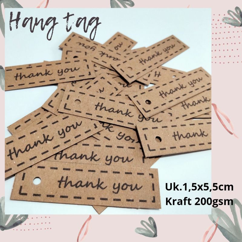 

[50PCS] THANK YOU CARD/ HANG TAG KRAFT PAPER/KRAFT PAPER MURAH 200GSM/LABEL KECIL MURAH KERTAS KRAFT