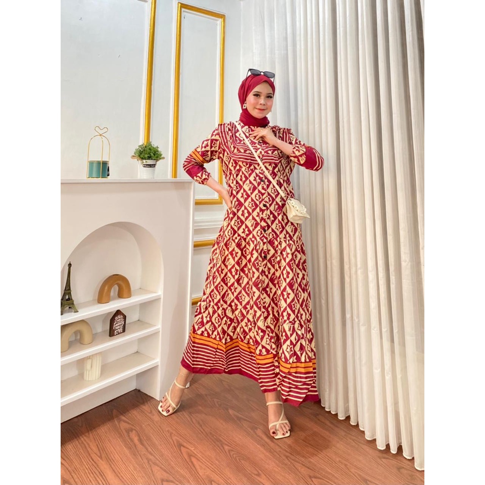 Dress Midi Rempel Motif/Midi Gucci