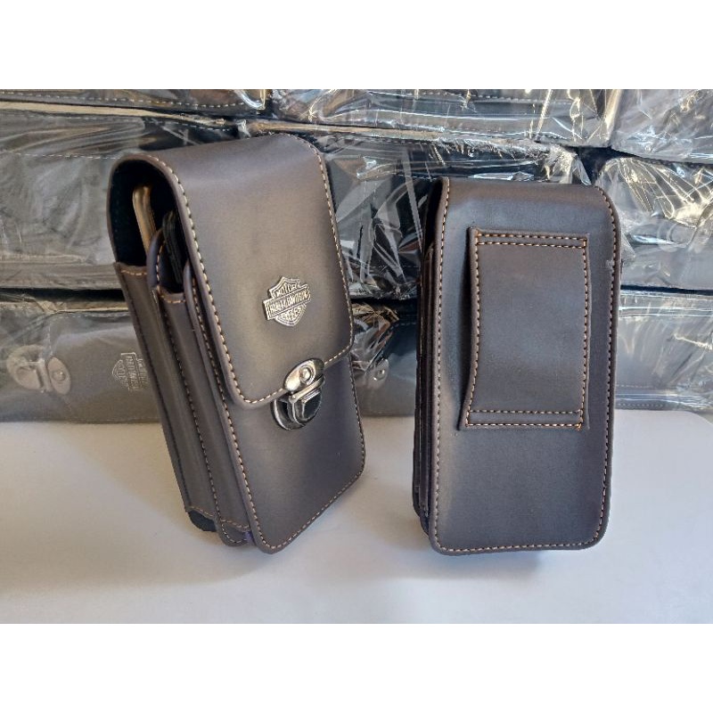 Dompet Hp Pinggang Kulit Pria Ukuran 6.5 inchi - 6.8 inchi - Sarung Hp Pinggang 2 Slot