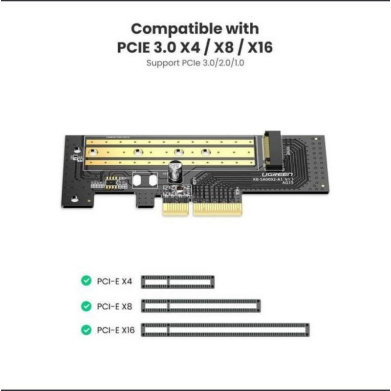 Ugreen Adapter PCIE to SSD M2 NVME Express 32Gbps PCI-E X4/8/16 - Ugreen 70503 70504 Pci E