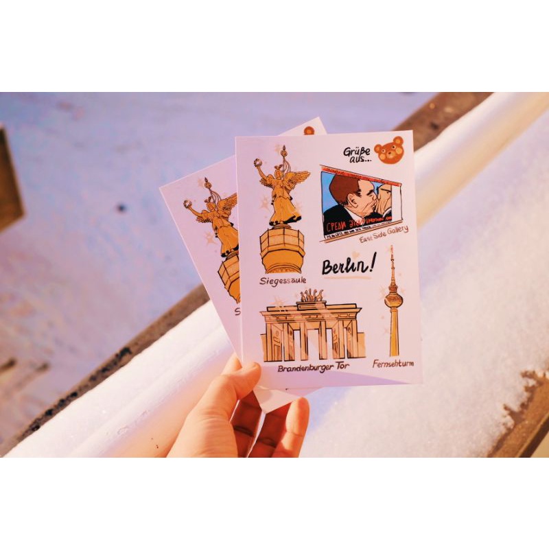 

Berlin Special Edition Postcard Kartu Pos Filateli Postcrossing Swap Surat Stamp Perangko Party Supply Ilustrasi Cute Illustration Jerman Penpal