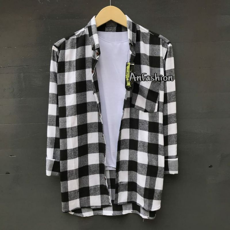 Kemeja Flanel Pria Wanita Lengan Panjang Unisex Kotak Kotak Motif Terbaru