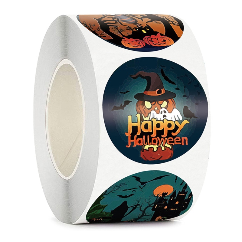 500 Pcs Stiker Segel Karakter Halloween 8 Alterating Designs Untuk Hadiah