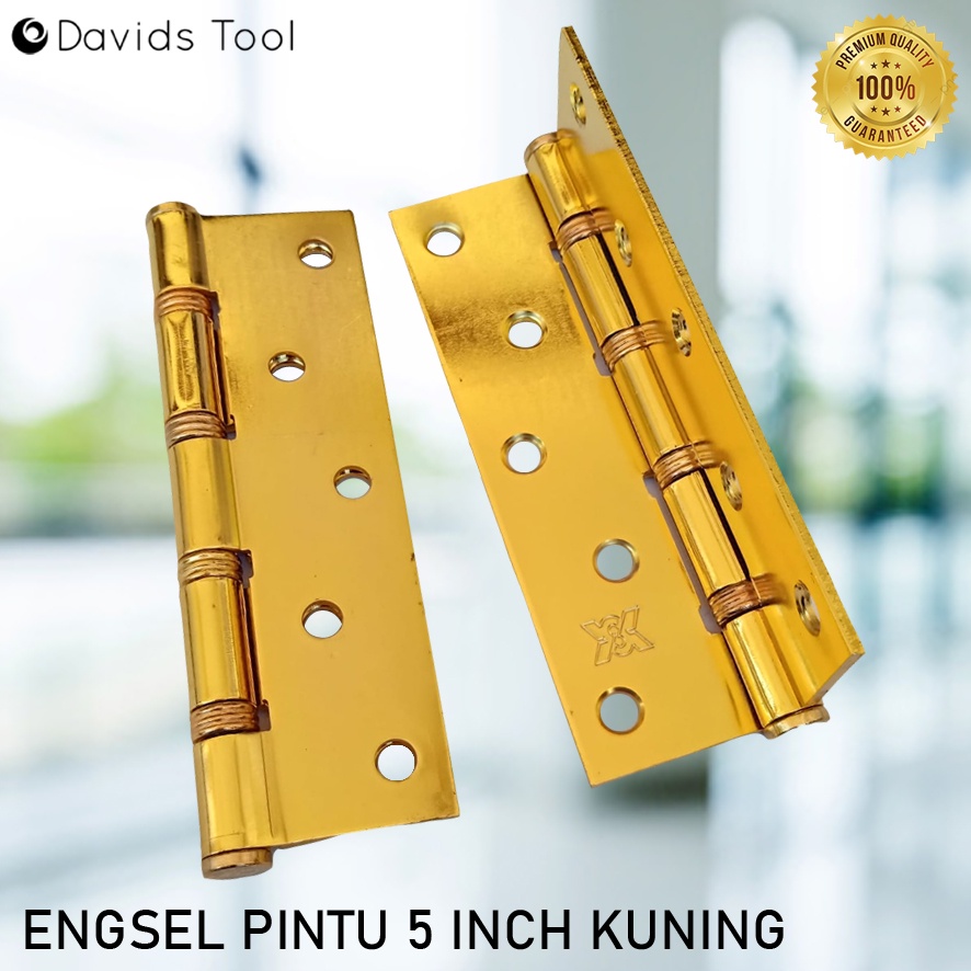 Engsel Pintu Rumah Kamar Mandi Jendela Kayu Besi Esel Ensel Tebal Mirip Stainless 5 inch Putih Kuning Sn