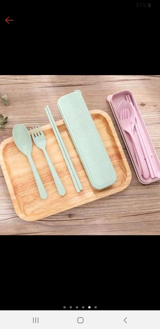 Sendok Garbu Sumpit Set Bahan Jerami Import Murah