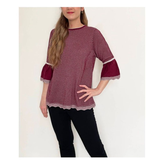 Ameli* sweet loom bellsleeve soft knit top