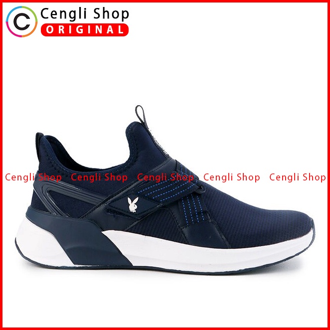 SEPATU SNEAKER PLAYBOY PRIA ORIGINAL CASUAL BRANDED BIRU NAVY PL85