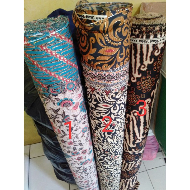 RESTOCK Kain Batik Halus Semi Sutra Premium Foil gold Pria Wanita Harga per setenga meter