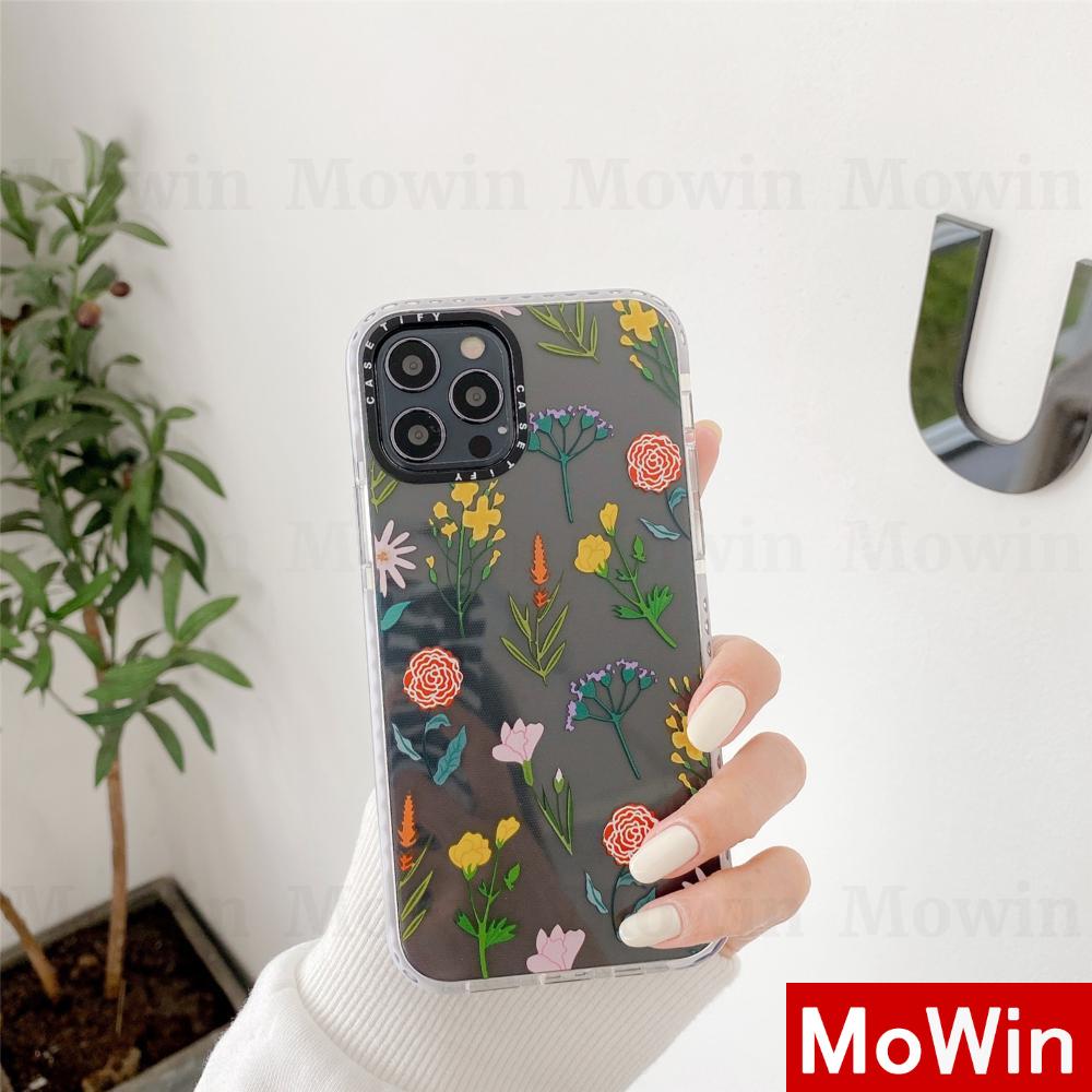 Mowin Soft Case Tpu Transparan Shockproof Motif Bunga Untuk Iphone 12 Pro Max 12 Max Xr Mini 7 7plus 8plus 11 Pro Se2020 Xs