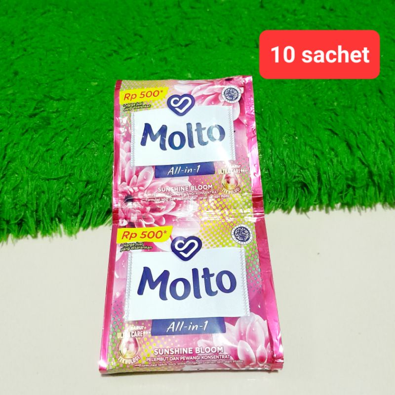 Molto All In One Sachet Pelembut dan Pewangi Konsentrat  10 sachet @ 9ml