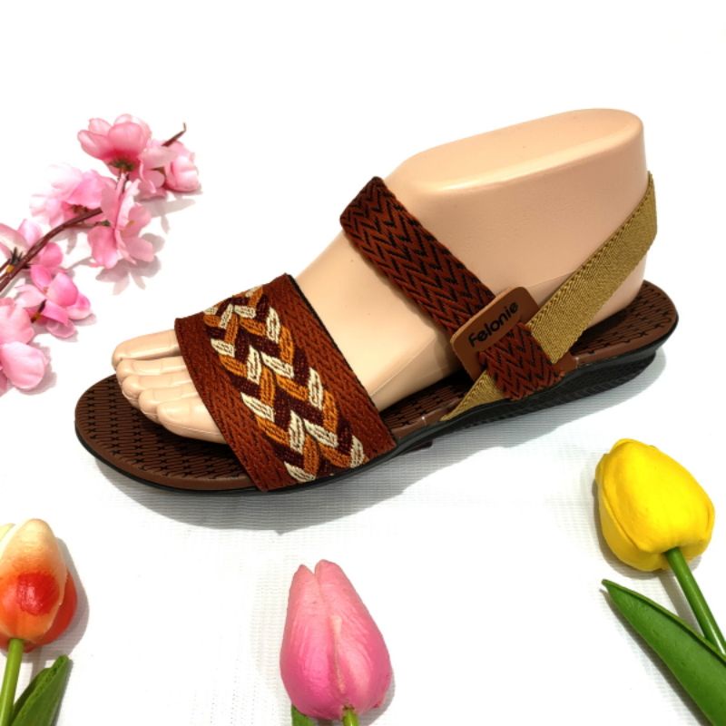 Sandal wanita Felonie DK 01 let elastis terbaru kekinian trendy murah