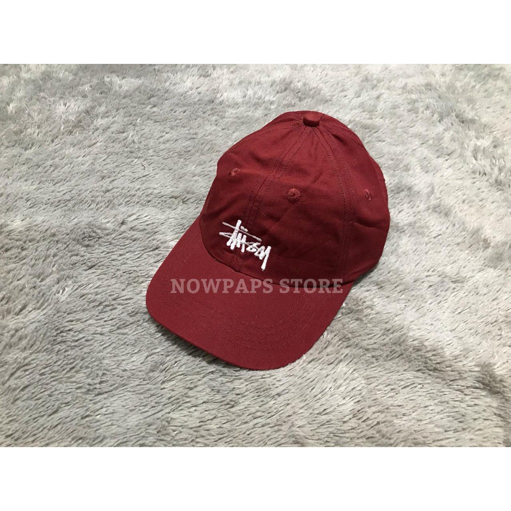 TOPI POLO CUP STUSSY MAROON ORIGINAL PREMIUM DISTRO.TOPI STUSSY MAROON CANVAS.STUSSY CAPS BORDIR