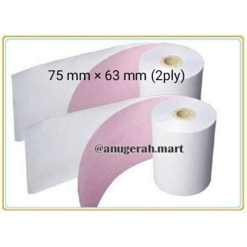 

Kertas struk 2 ply/ telestrook / telestruk / kertas kasir 75×63 (2ply)