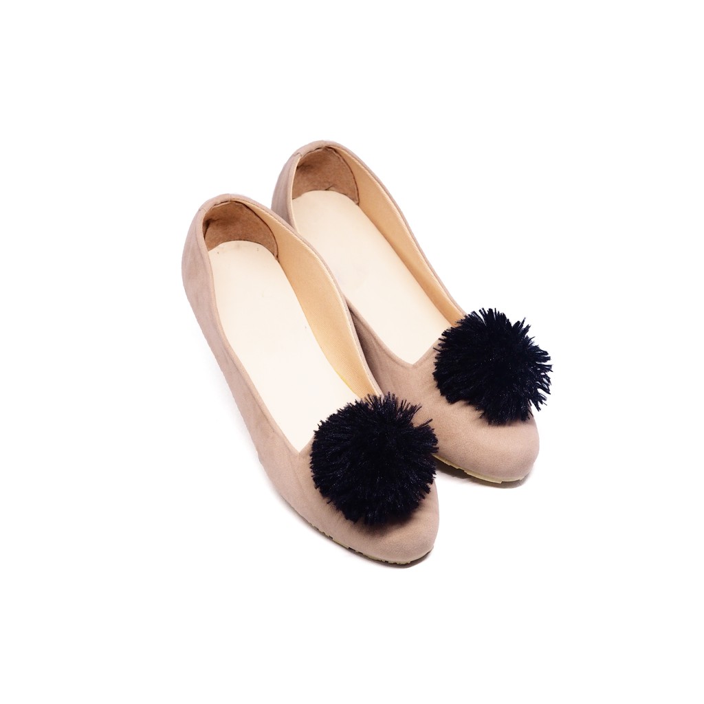 Flatshoes Pompom Suede