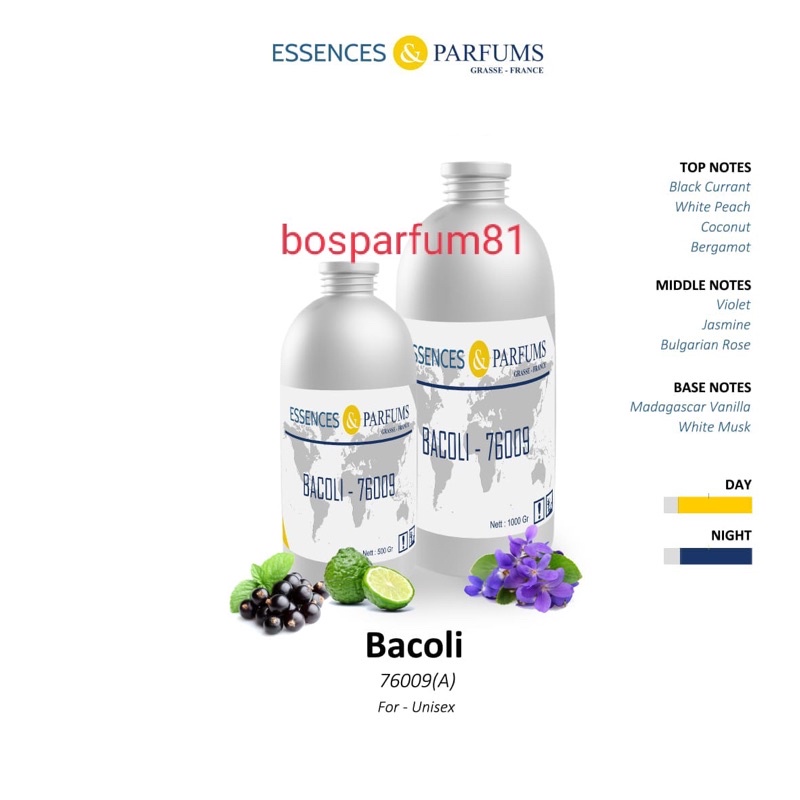 bibit parfum original essences bacoli 500mg segel