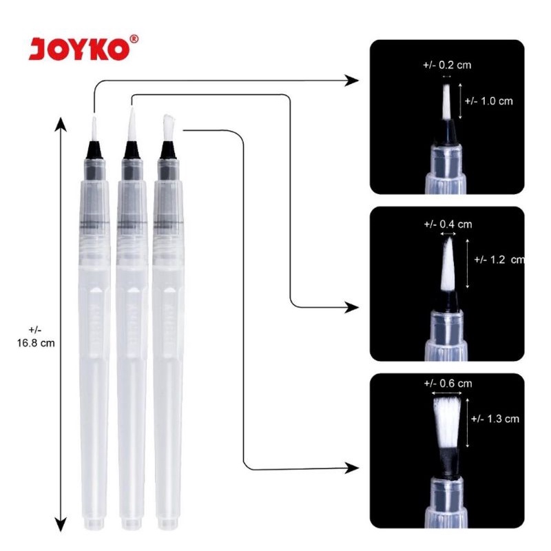 

JOYKO WATER BRUSH 1 SET ISI 3 PCS / KUAS CAT AIR