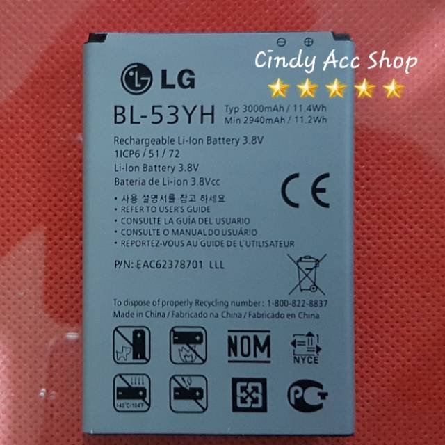 Baterai ORIGINAL LG G3 STYLUS BL53YH LG D690 Battery Batre Bat LG G3 MINI