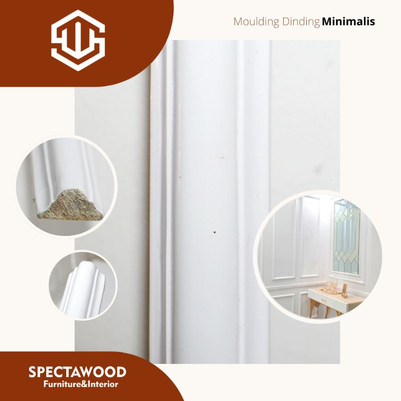 wall moulding kayu lis profil panel dinding dekorasi rumah minimalis