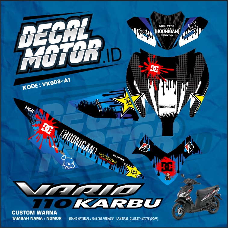 Decal Vario karbu - Stiker Fullbody Vario 110 CW Karbu Tahun 2006 2007 2008 2009 2010 2011 - VK