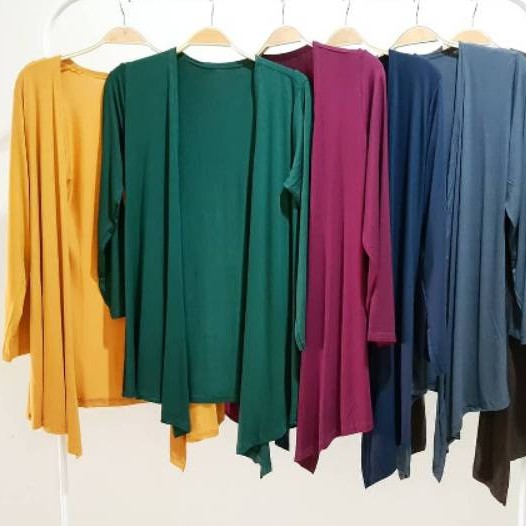 KARDIGAN WANITA POLOS  KAOS RAYON ADEM LEMBUT SIZE L XL XXL 3XL 5L JUMBO/CARDIGAN/KARDI /LUARAN CEWE/OUTER OUTWEAR WANITA-1