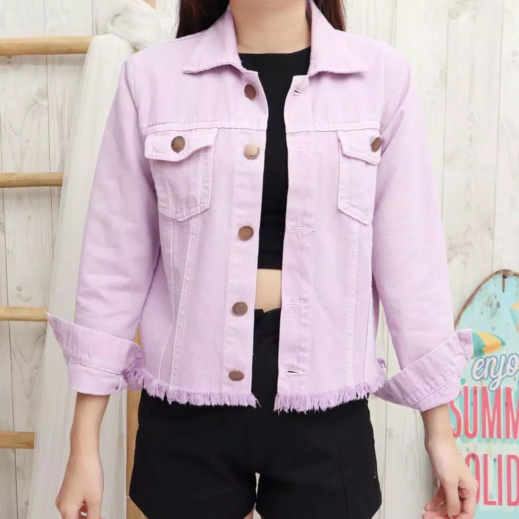 JAKET JEANS LILAC / LILAC JAKET JEANS WANITA