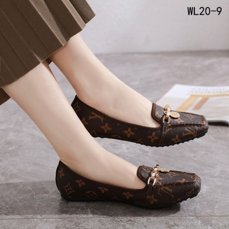 SEPATU LOAFER FLAT L*V CHAIN LUXURY WL20-9