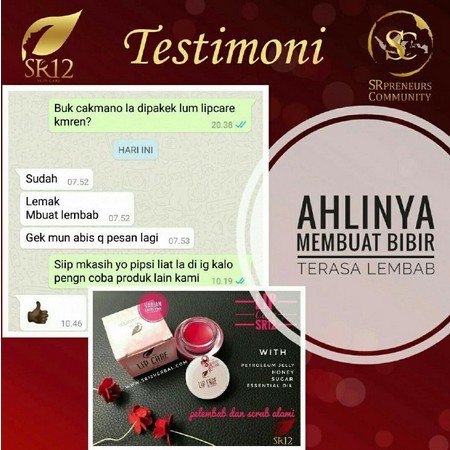 LIP CARE SR12 BEST SELLER!! PELEMBAB BIBIR / LIP BALM / PENCERAH WARNA BIBIR AMAN BPOM