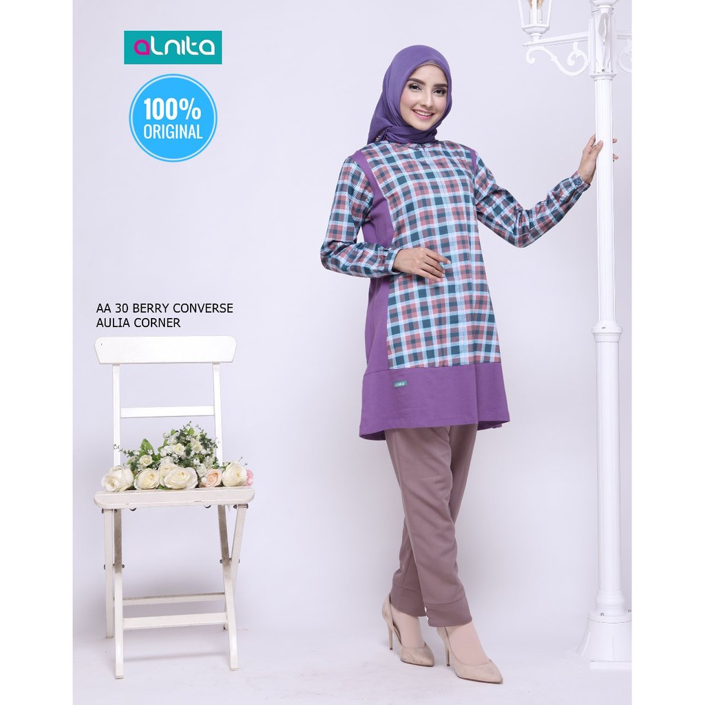 Baju Muslim Atasan Lebaran Atasan Alnita AA 30 Berry Converse ORIGINAL