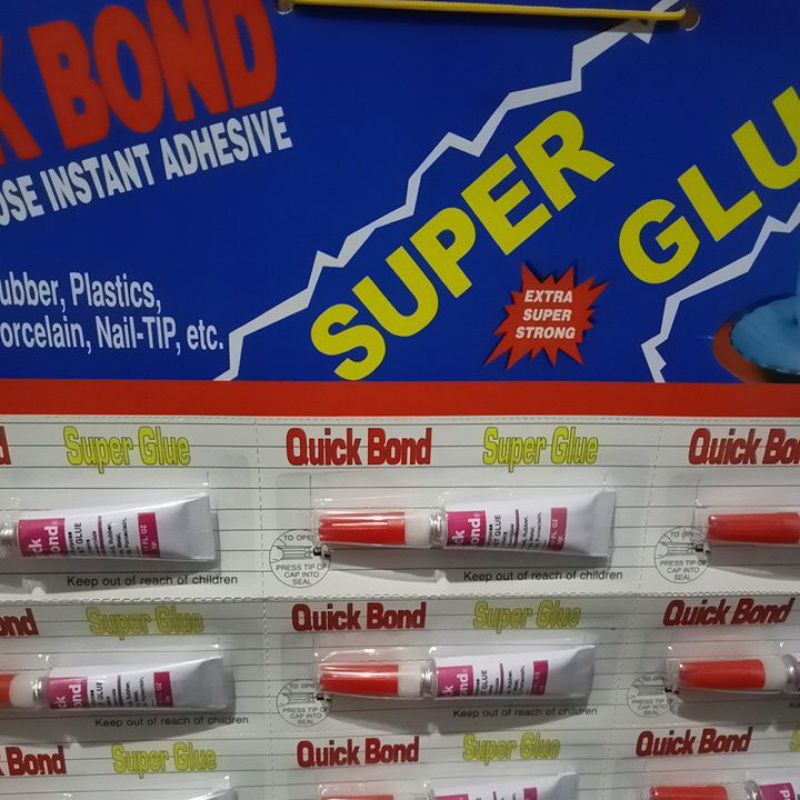 

lem super glue quick bond per lembar isi 12 pcs