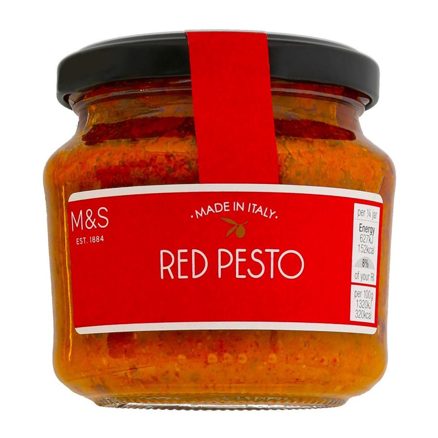 

Marks & Spencer Red Pesto Chili Bell Peppers Instant Pasta Sauce Saus Makanan Italy Italian UK Food