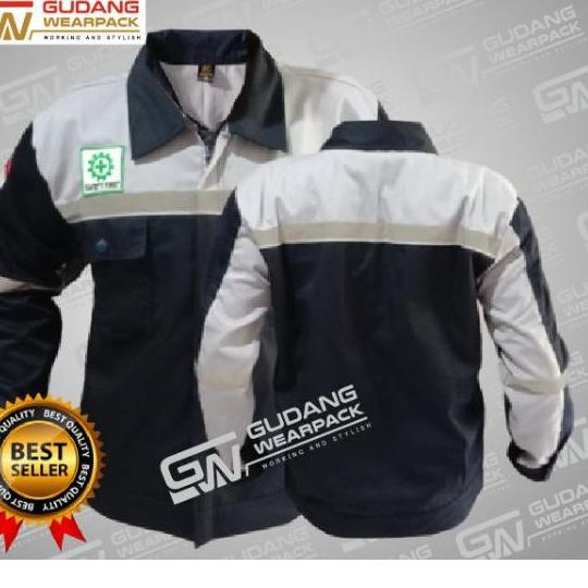 HARGA TERMURAAH.. Wearpack Safety Atasan DONGKER Kombinasi ABU MUDA (Kemeja Safety/Baju K3/Baju Kerj