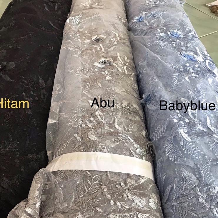 → Kain tulle 3d akar merambat tebal/tulle bordir 3d merambat ㅢ