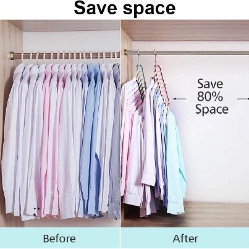 GANTUNGAN MAGIC HANGER FOLDABLE GANTUNGAN BAJU LIPAT AJAIB 9 IN 1 MULTIFUNGSI