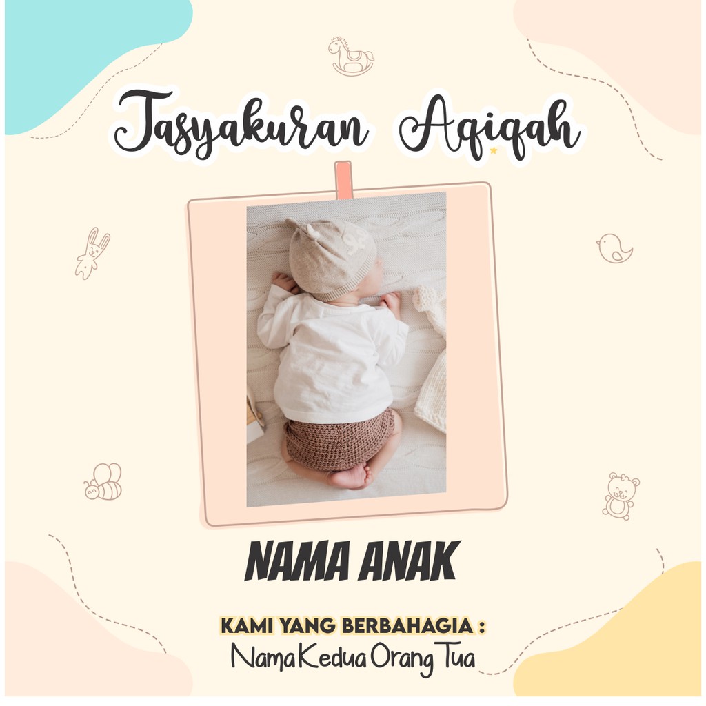 Spanduk Aqiqah | Backdrop Aqiqah | Banner Aqiqah Tasyakuran Boleh Custom Desain