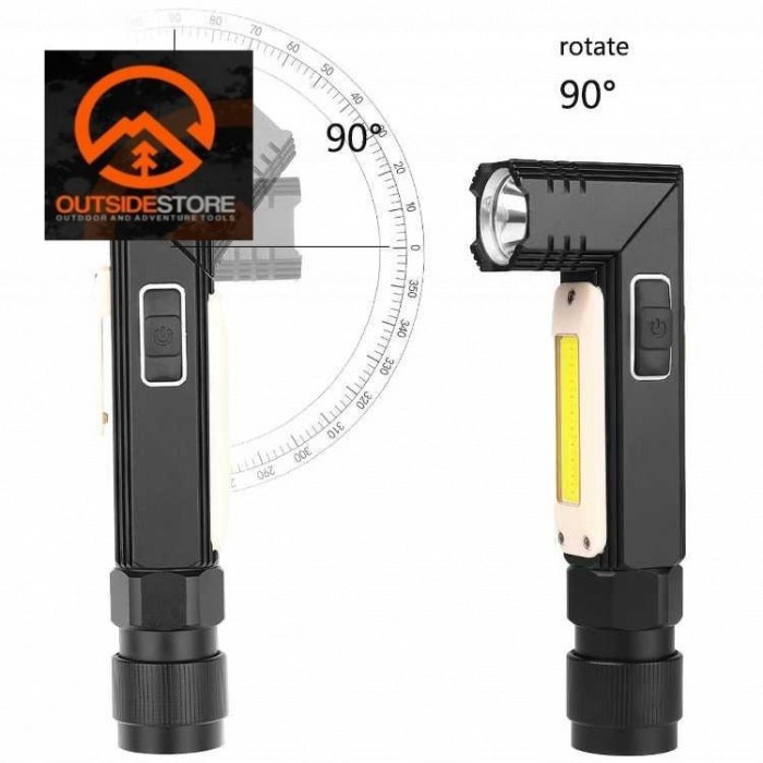 Senter Camping USB Rotateable 10000 Lumens Outdoor LED Pocketman