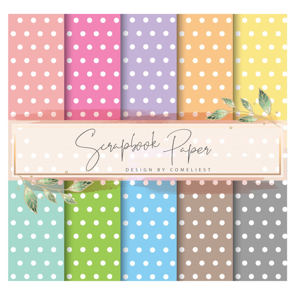 

KERTAS SCRAPBOOK MURAH/ SCRAPBOOK PAPER / CRAFT PAPER SATUAN - POLKADOT #1