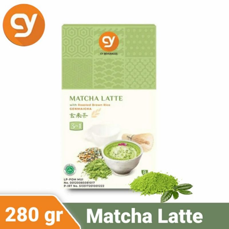 

CY Beverages Matcha Latte With Roasted Brown Rice GENMAICHA 3in1.