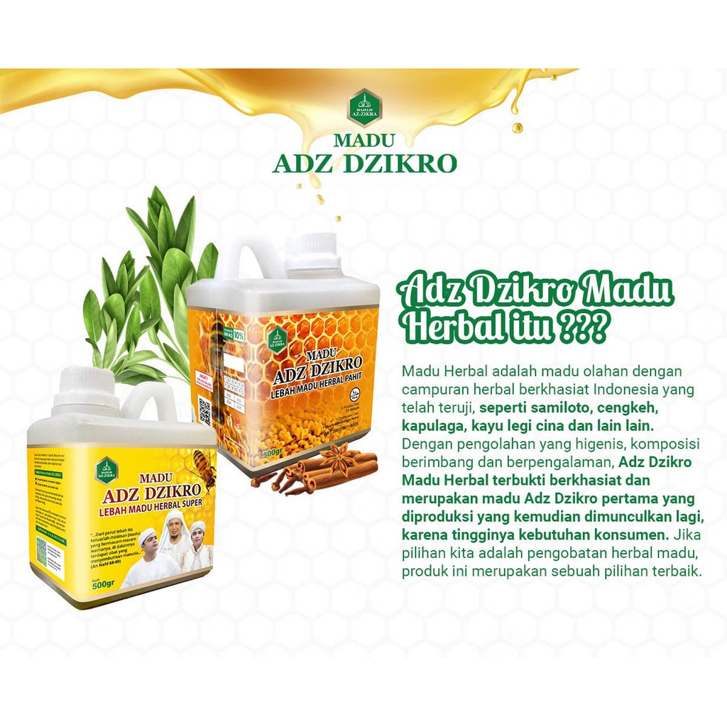 Madu Adz Dzikro Hutan Herbal Super Hitam Pahit Asli Original 500 gr